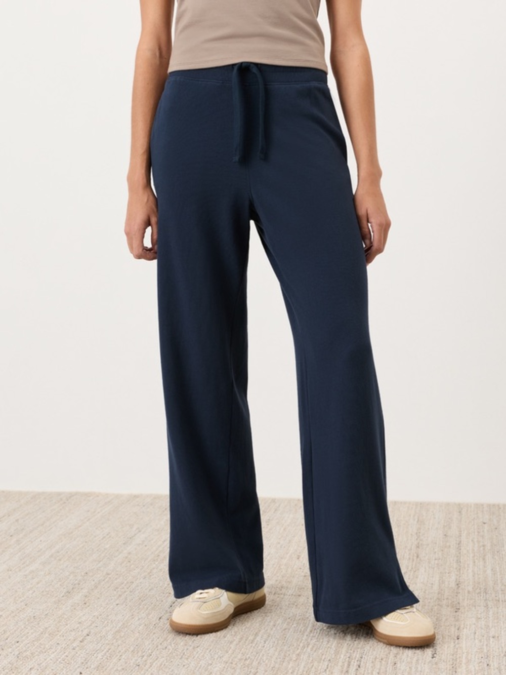 NWT Pact Organic CloudKnit Wide Leg Pant Navy Size Large